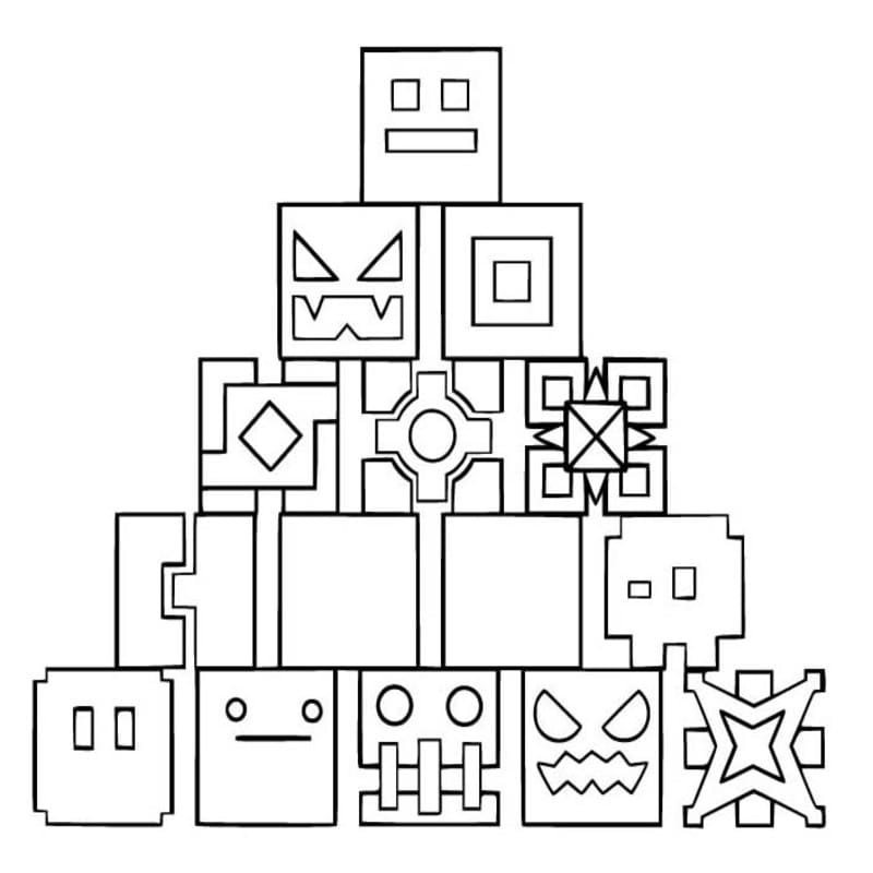 Geometry Dash zdarma základní omalovánka