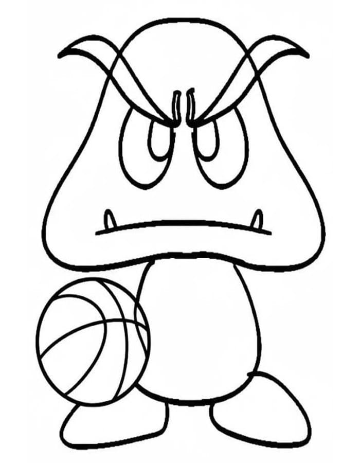 Goomba pro děti omalovánka