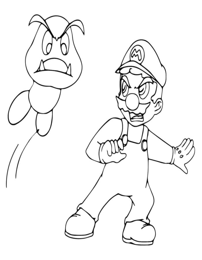 Goomba základní tisknutelné omalovánka