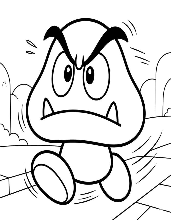 Goomba zdarma pro děti omalovánka