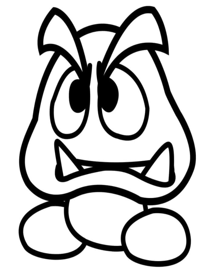 Goomba zdarma snadný tisknutelné omalovánka