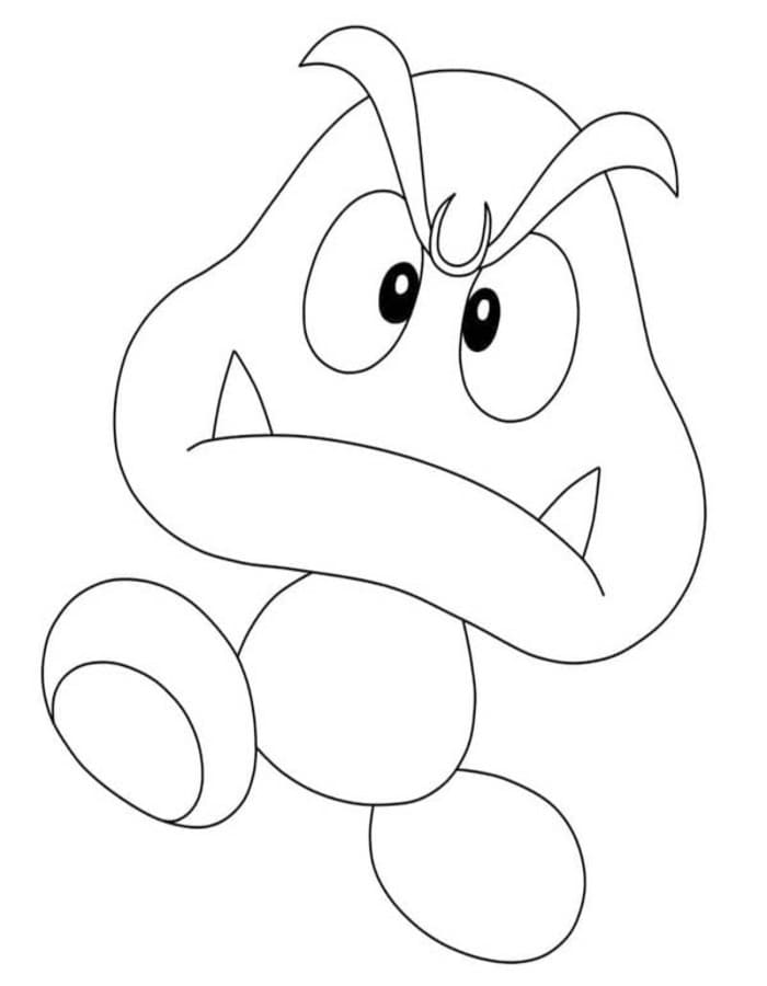 Goomba zdarma základní tisknutelné omalovánka