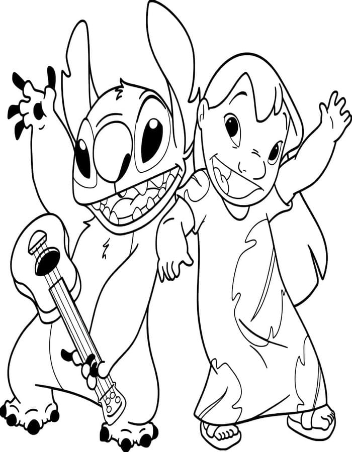 Lilo a Stitch k vytisknutí zdarma omalovánka