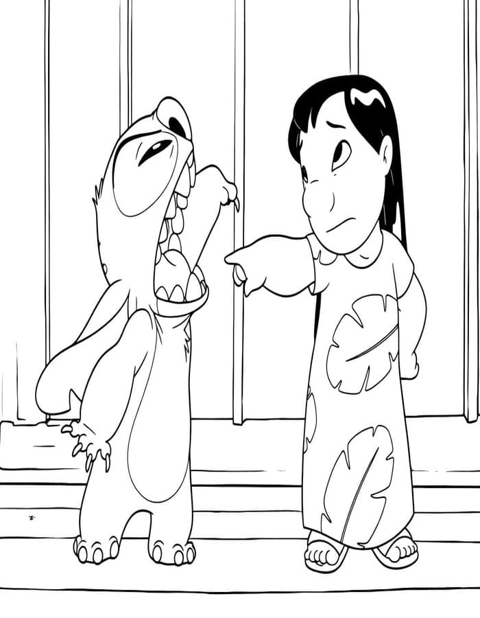 Lilo a Stitch k vytisknutí omalovánka