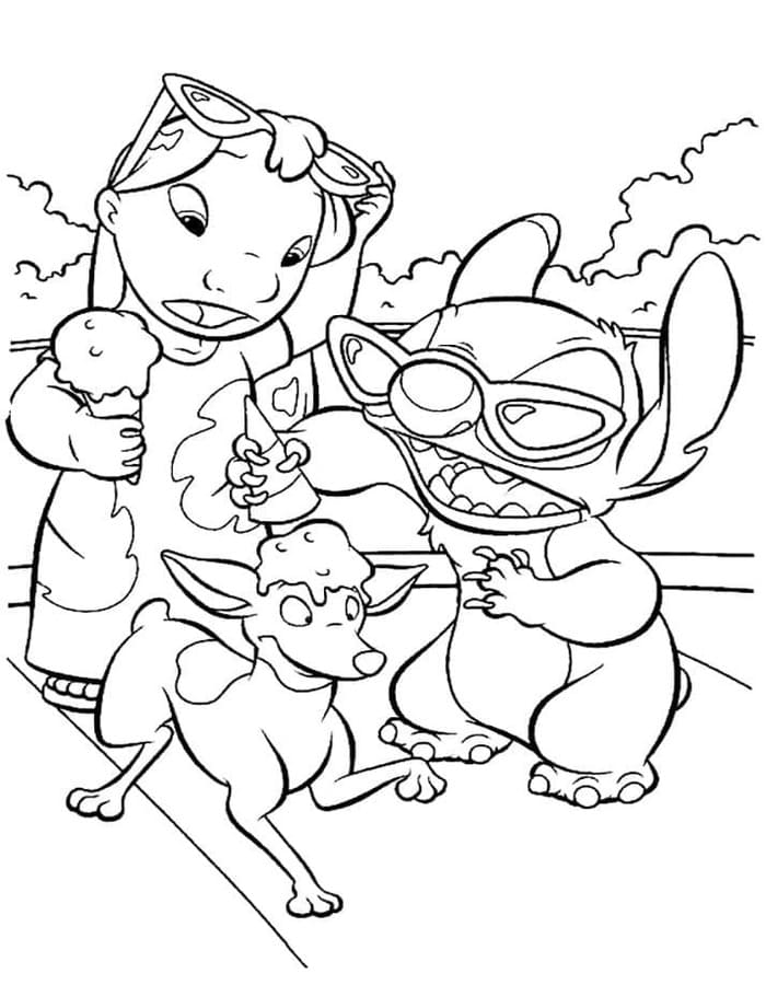 Lilo a Stitch tisknutelné omalovánka