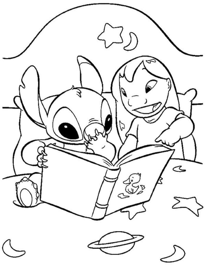 Lilo a Stitch základní tisknutelné omalovánka