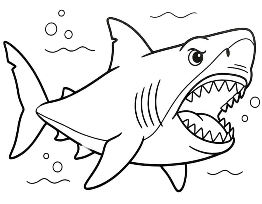 Megalodon k vytisknutí zdarma omalovánka