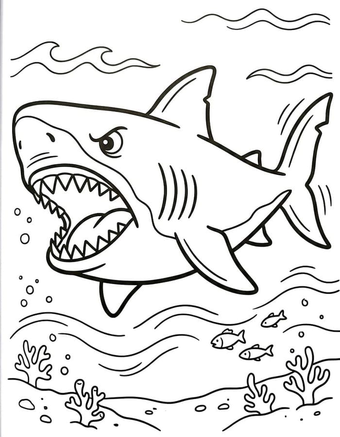 Megalodon k vytisknutí omalovánka
