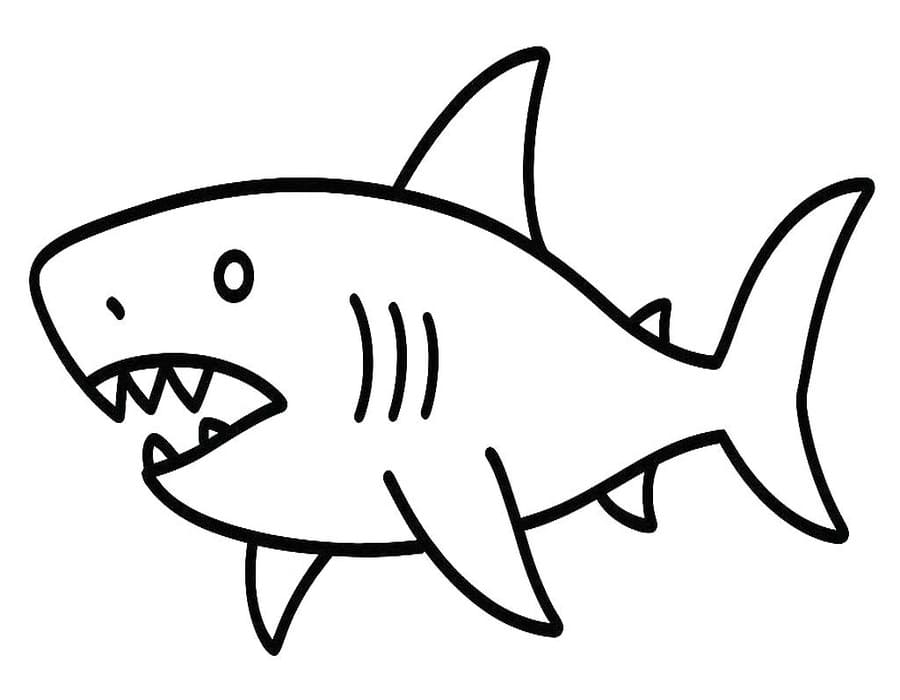 Megalodon prostý tisknutelné omalovánka
