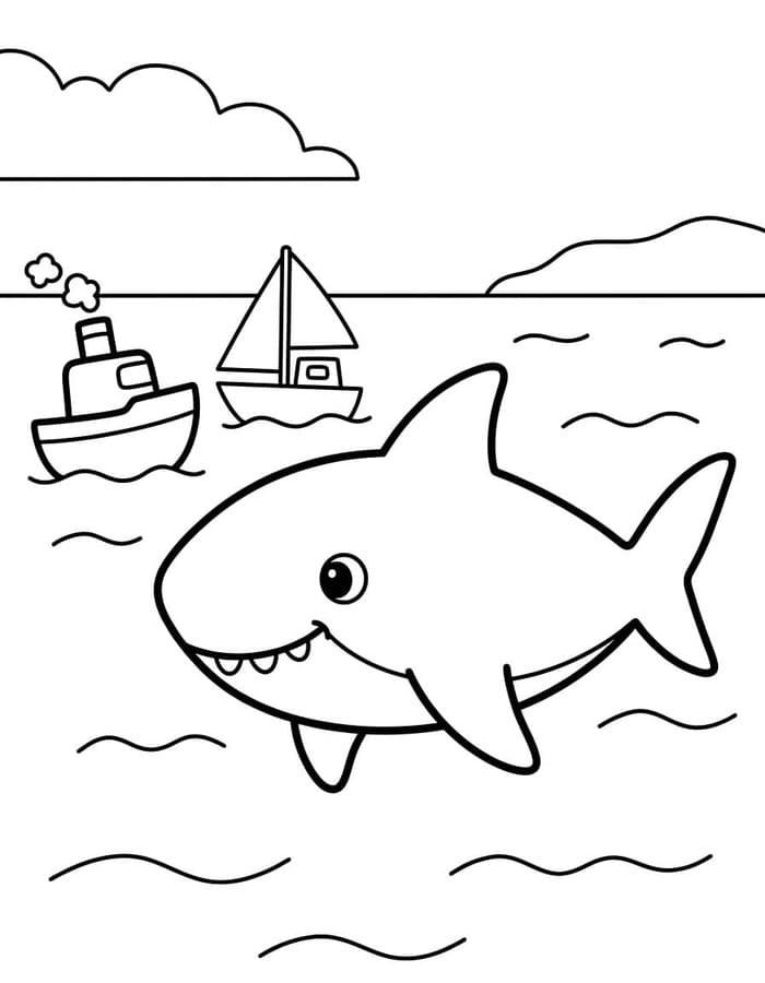 Megalodon tisknutelné pro děti omalovánka