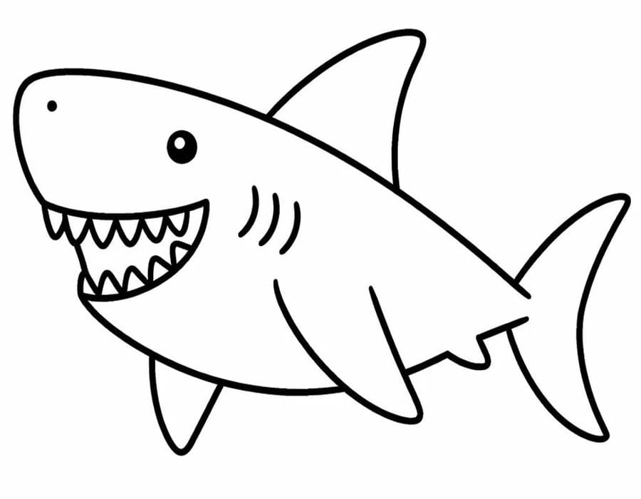 Megalodon základní tisknutelné omalovánka
