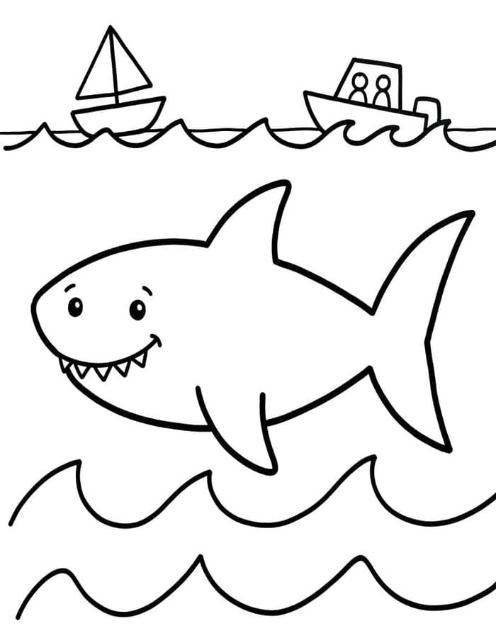 Megalodon zdarma prostý tisknutelné omalovánka