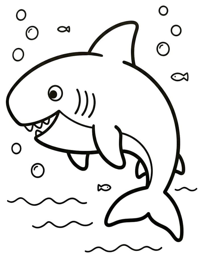 Megalodon zdarma tisknutelné pro děti omalovánka