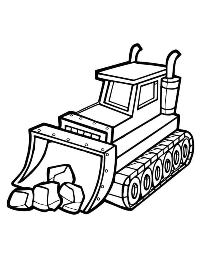 Nakreslete Buldozer k vytisknutí zdarma omalovánka