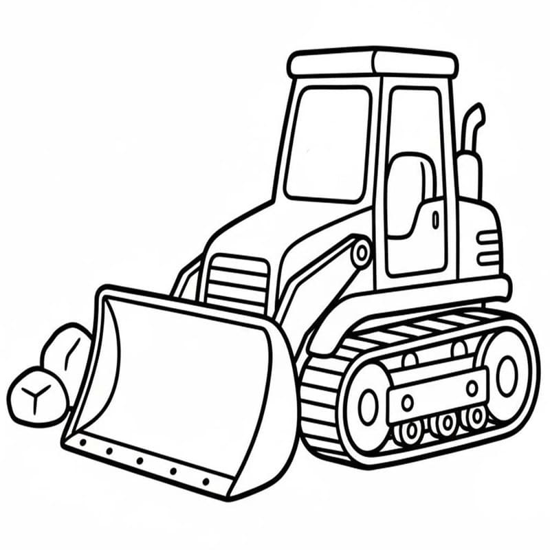 Nakreslete Buldozer pro děti omalovánka