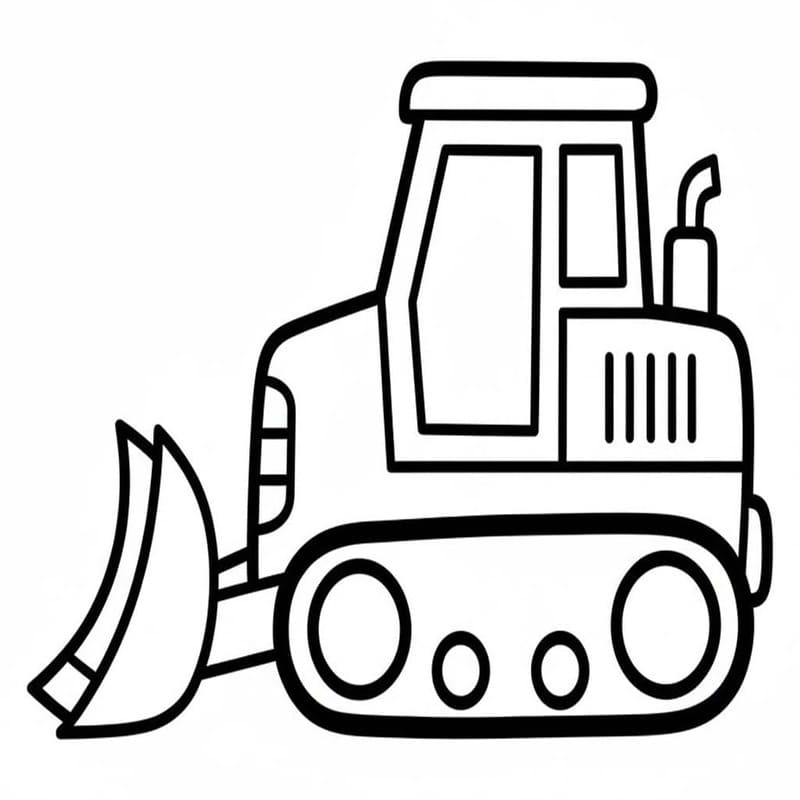 Nakreslete Buldozer základní tisknutelné omalovánka