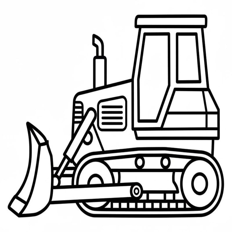 Nakreslete Buldozer zdarma prostý omalovánka