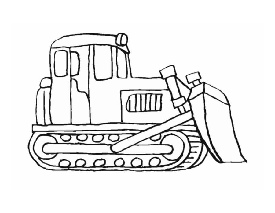 Nakreslete Buldozer zdarma snadný tisknutelné omalovánka
