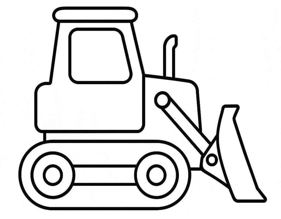 Nakreslete Buldozer zdarma snadný omalovánka