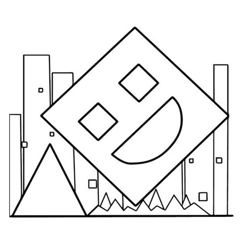 Nakreslete Geometry Dash prostý omalovánka
