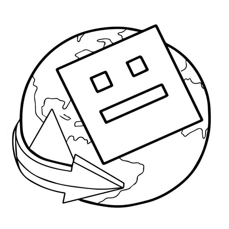 Nakreslete Geometry Dash snadný tisknutelné omalovánka