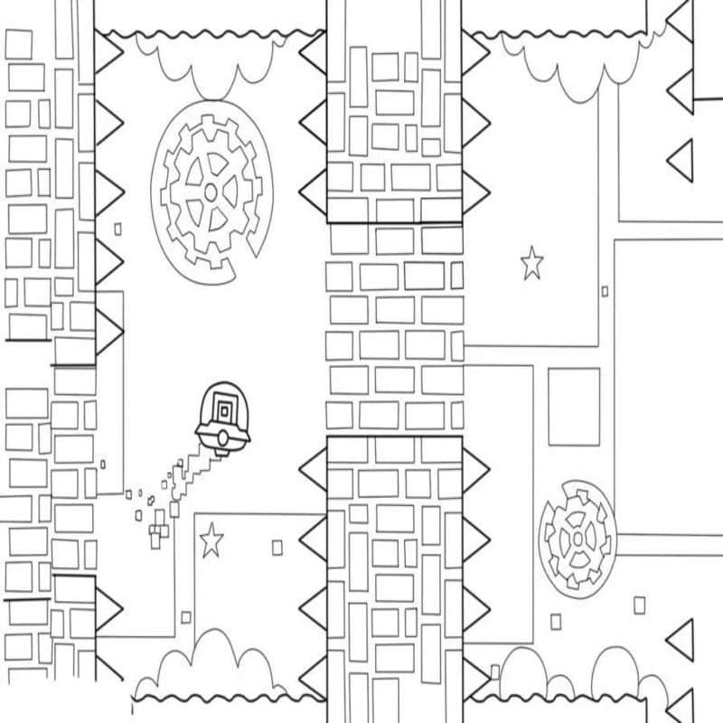 Nakreslete Geometry Dash zdarma snadný omalovánka