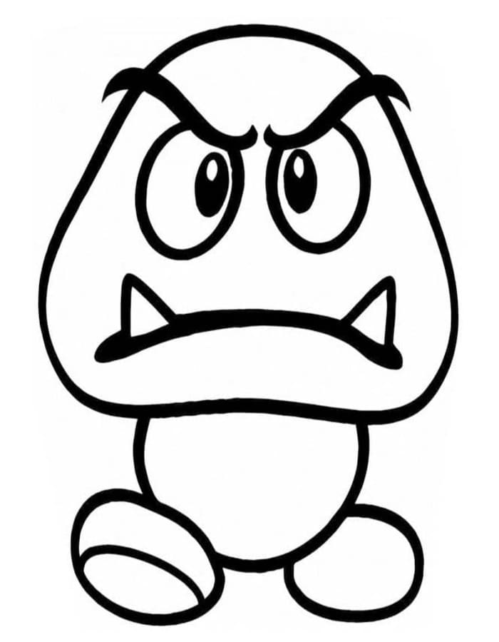 Nakreslete Goomba k vytisknutí zdarma omalovánka