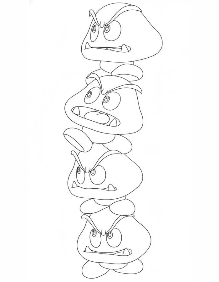 Nakreslete Goomba prostý omalovánka