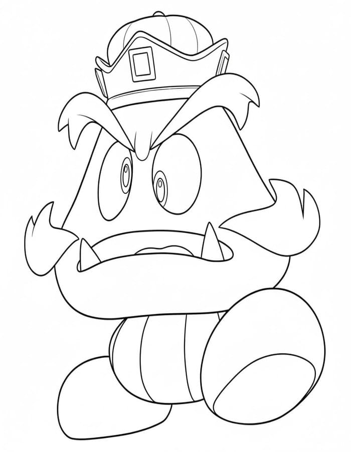 Nakreslete Goomba snadný omalovánka