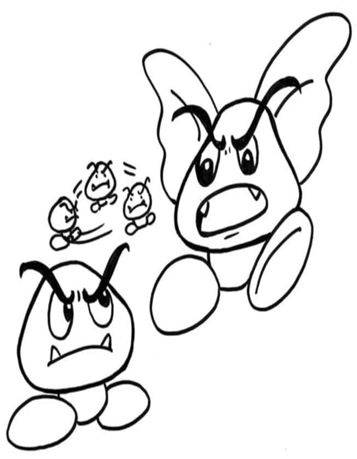 Nakreslete Goomba základní tisknutelné omalovánka