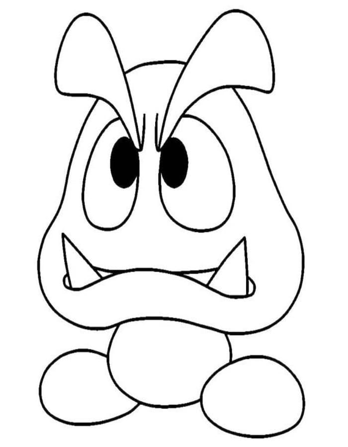 Nakreslete Goomba zdarma prostý tisknutelné omalovánka