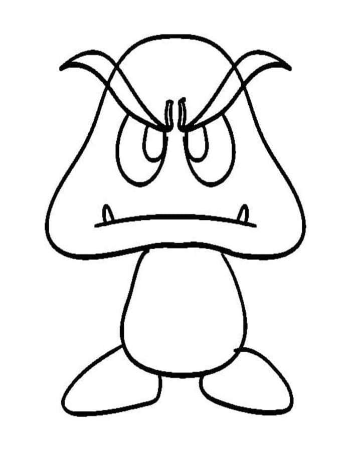 Nakreslete Goomba zdarma snadný tisknutelné omalovánka