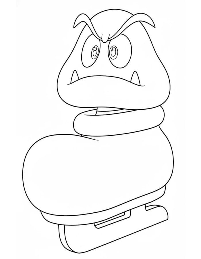 Nakreslete Goomba zdarma základní tisknutelné omalovánka