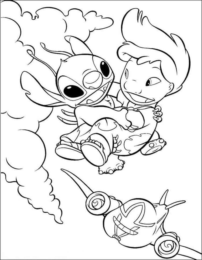 Nakreslete Lilo a Stitch tisknutelné omalovánka