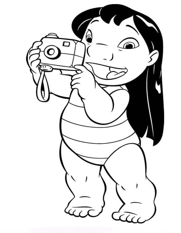 Nakreslete Lilo a Stitch základní tisknutelné omalovánka
