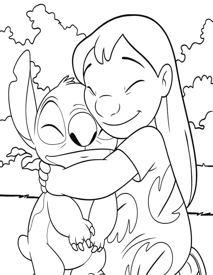 Nakreslete Lilo a Stitch základní omalovánka