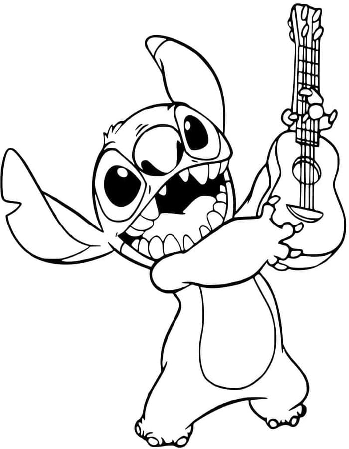 Nakreslete Lilo a Stitch zdarma prostý tisknutelné omalovánka