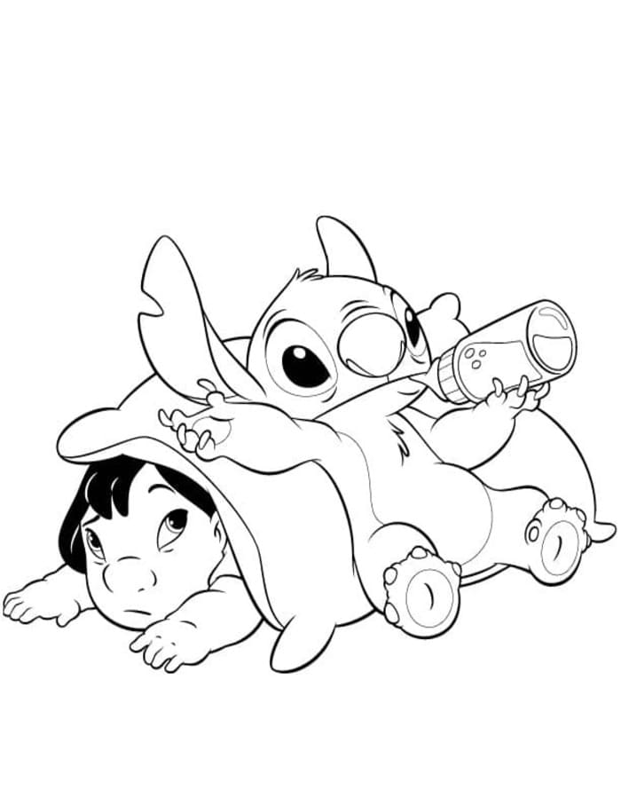 Nakreslete Lilo a Stitch zdarma snadný omalovánka