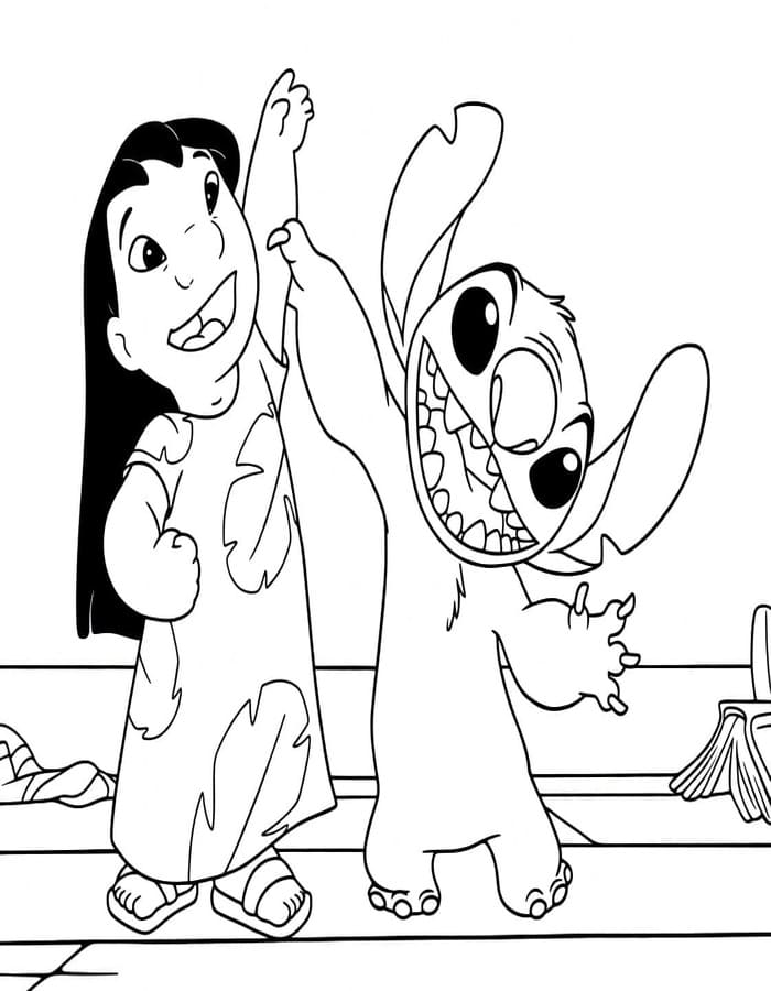 Nakreslete Lilo a Stitch zdarma omalovánka