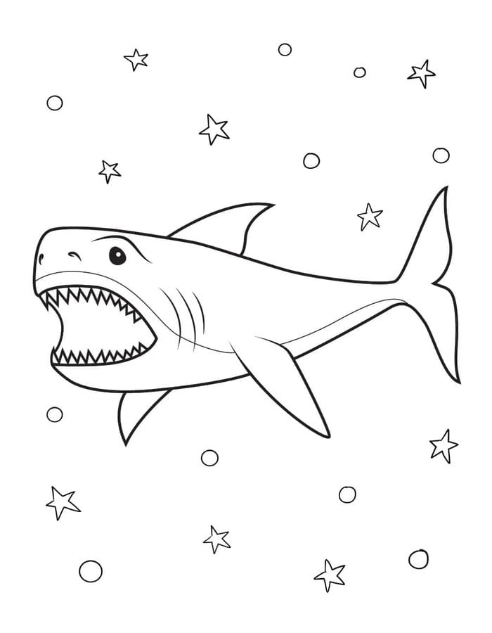 Nakreslete Megalodon snadný omalovánka
