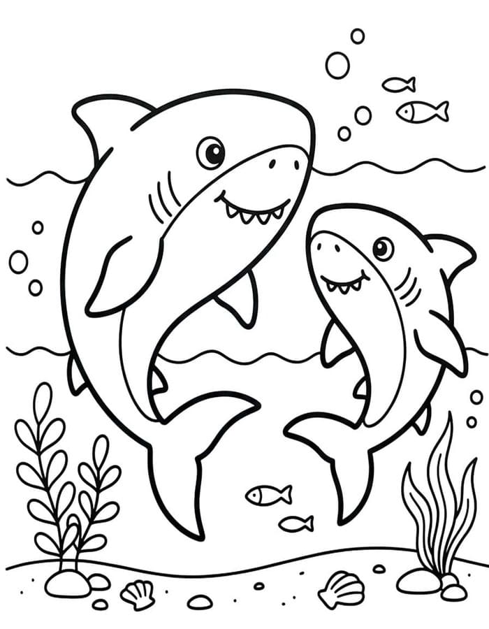 Nakreslete Megalodon základní tisknutelné omalovánka