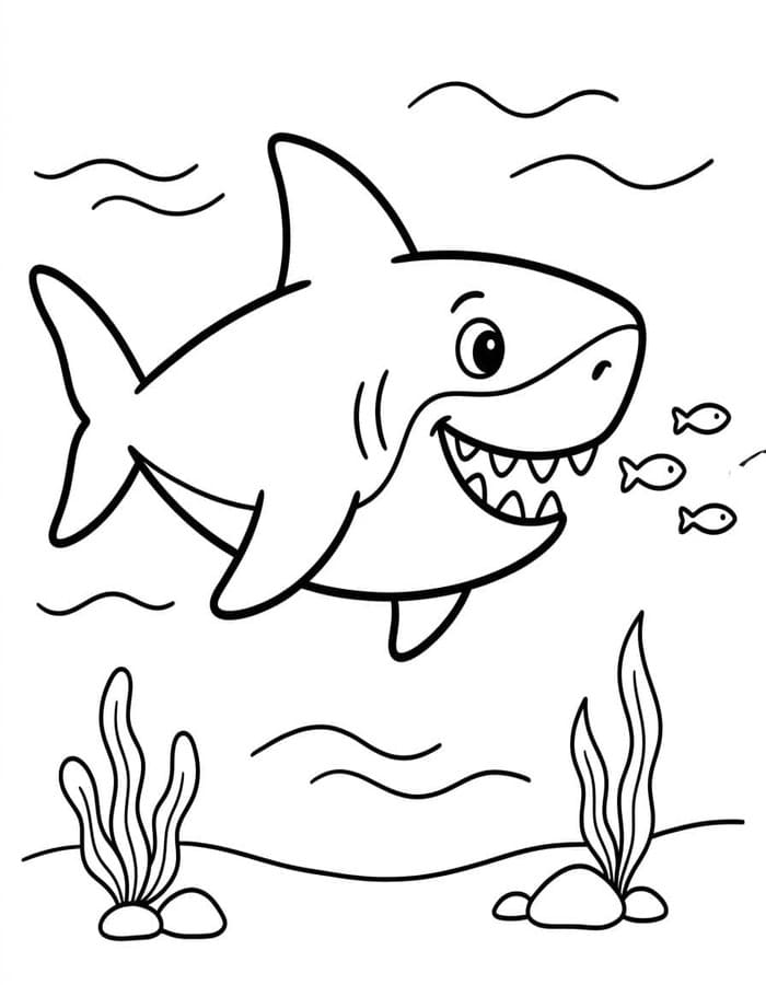 Nakreslete Megalodon zdarma prostý omalovánka