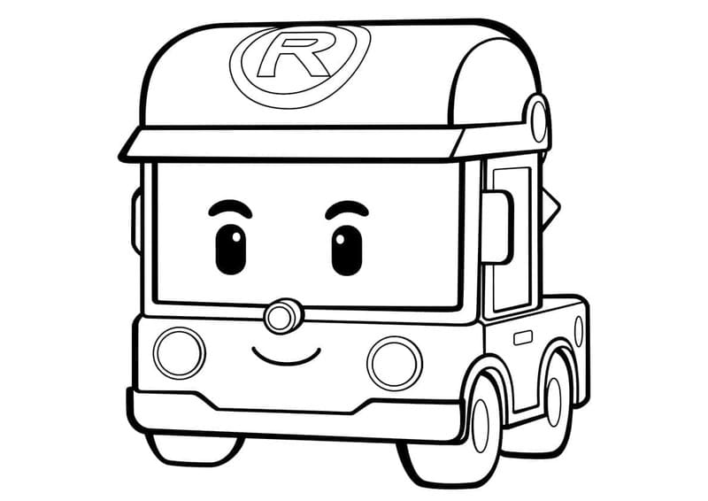 Nakreslete Robocar Poli prostý tisknutelné omalovánka