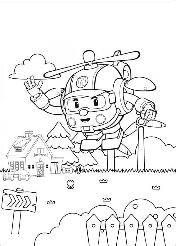 Nakreslete Robocar Poli základní tisknutelné omalovánka