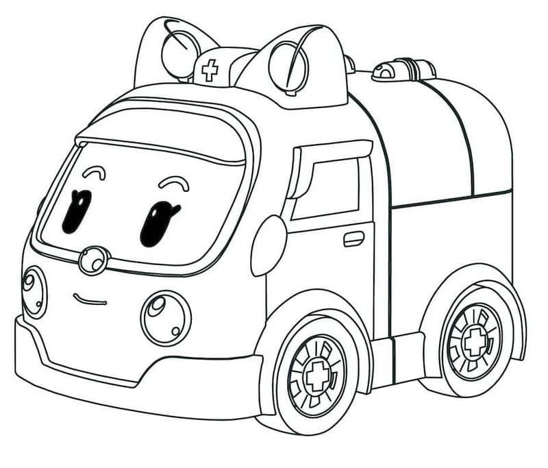 Nakreslete Robocar Poli zdarma snadný tisknutelné omalovánka