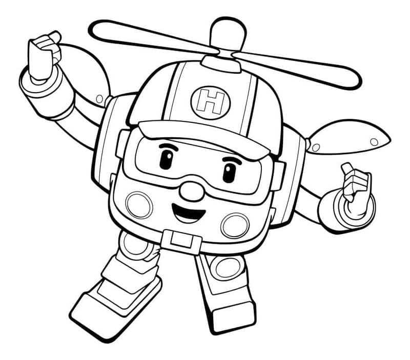 Nakreslete Robocar Poli zdarma omalovánka