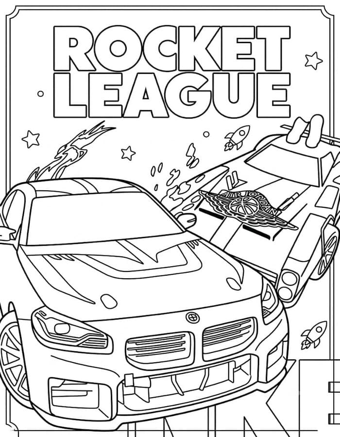 Nakreslete Rocket League k vytisknutí zdarma omalovánka