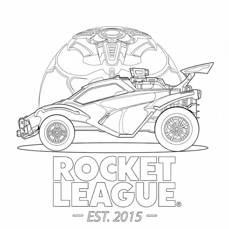 Nakreslete Rocket League pro děti omalovánka