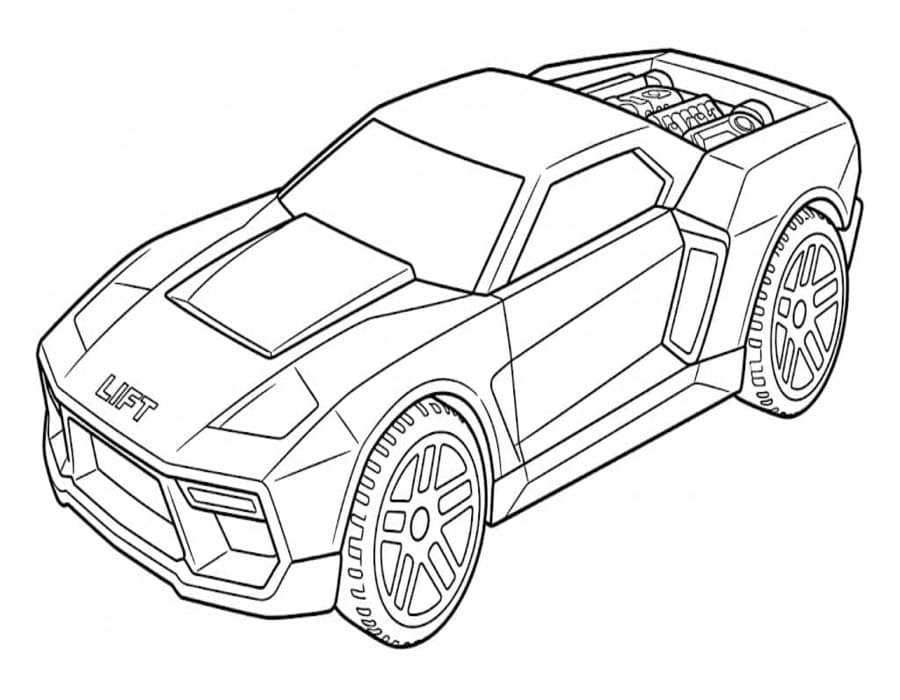 Nakreslete Rocket League zdarma pro děti omalovánka