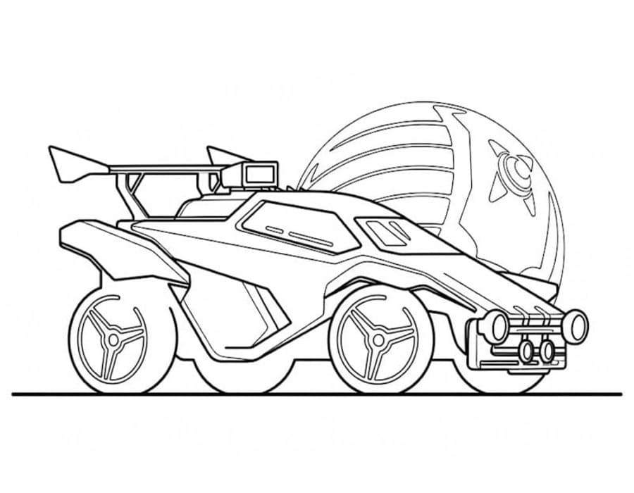 Nakreslete Rocket League zdarma prostý tisknutelné omalovánka